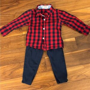 Ovi Plaid Red and Black Kids Set